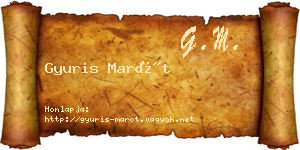 Gyuris Marót névjegykártya
